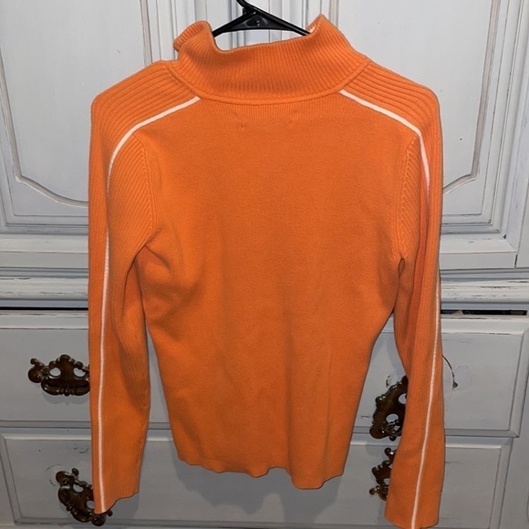 5 for 35$ Tommy Hilfger Vintage Long Sleeve collared orange white Sweater - Picture 4 of 6